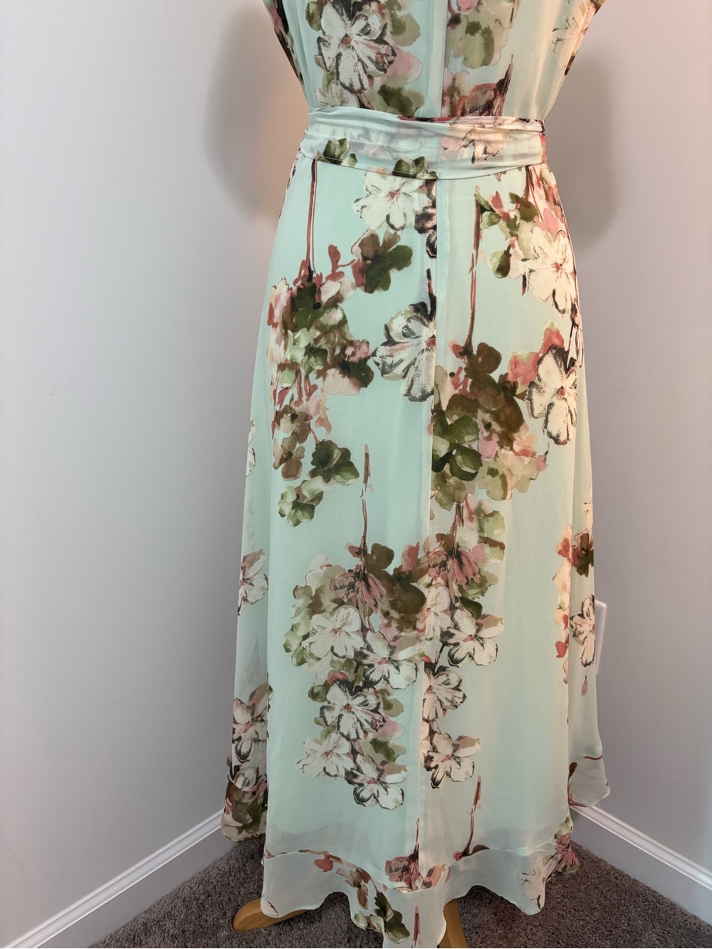Mint Floral Ruffled Dress - Picture 11 of 14